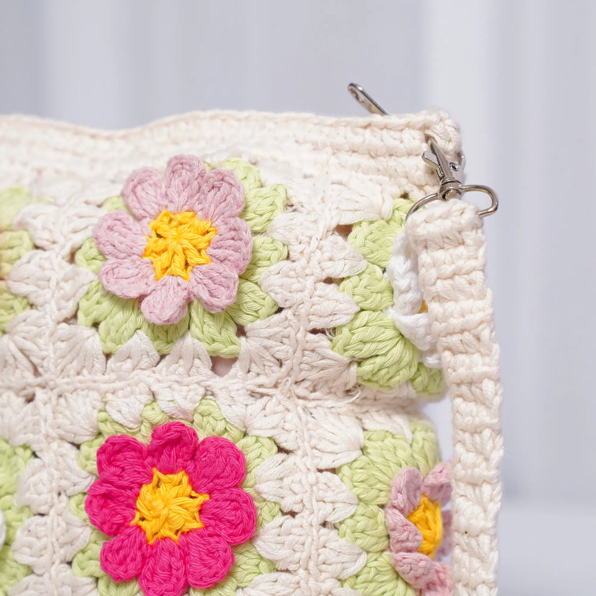 Floral Crochet Sling Bag