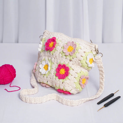 Floral Crochet Sling Bag