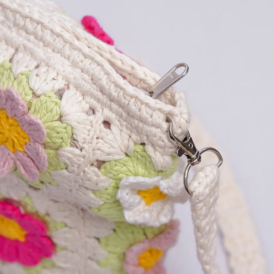 Floral Crochet Sling Bag