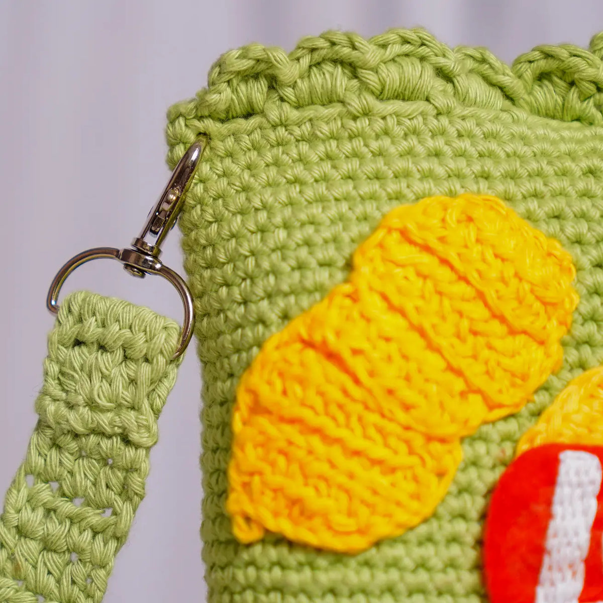 Green Lays Crochet Sling Bag