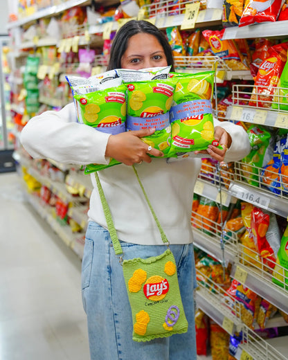 Green Lays Crochet Sling Bag