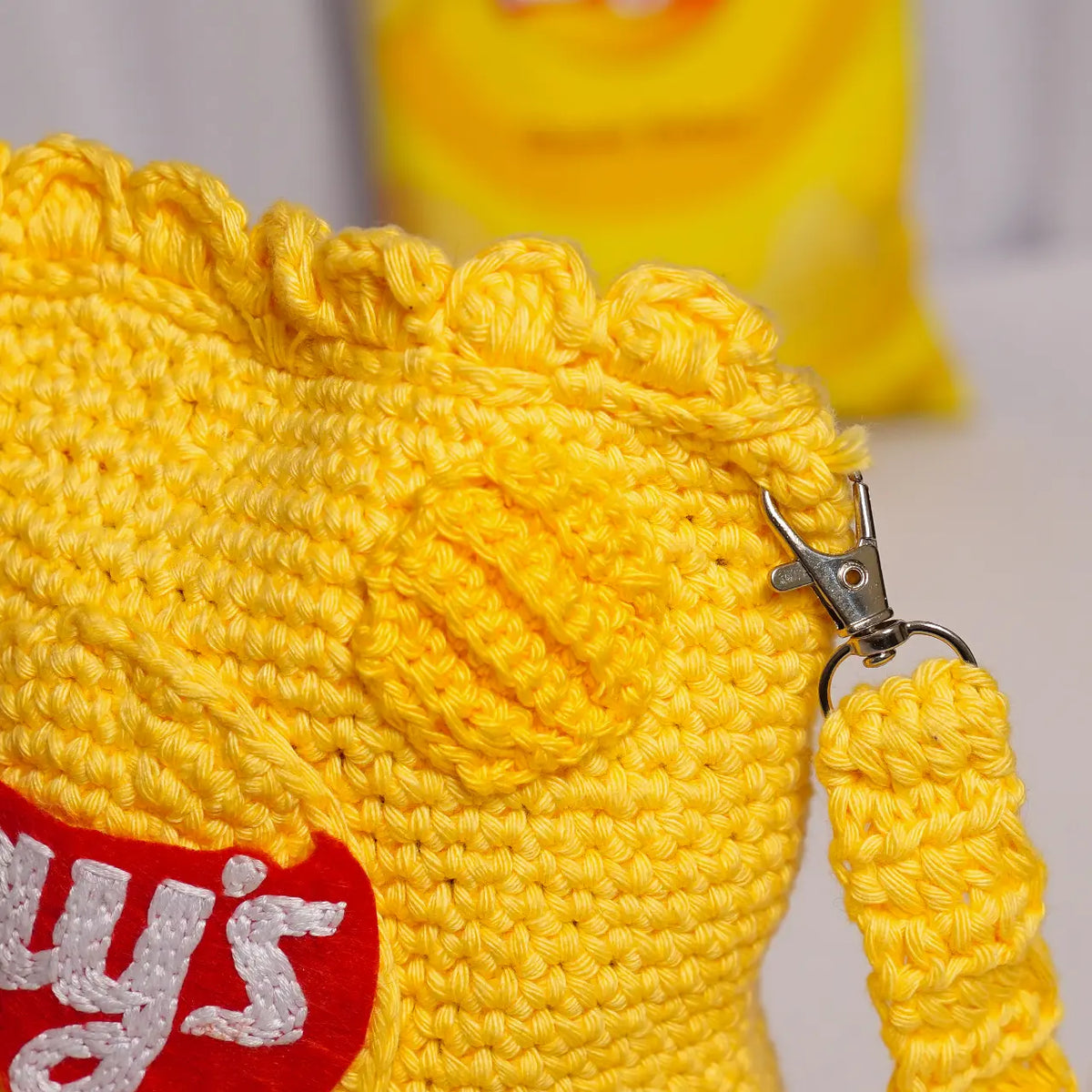 Yellow Lays Crochet Sling Bag