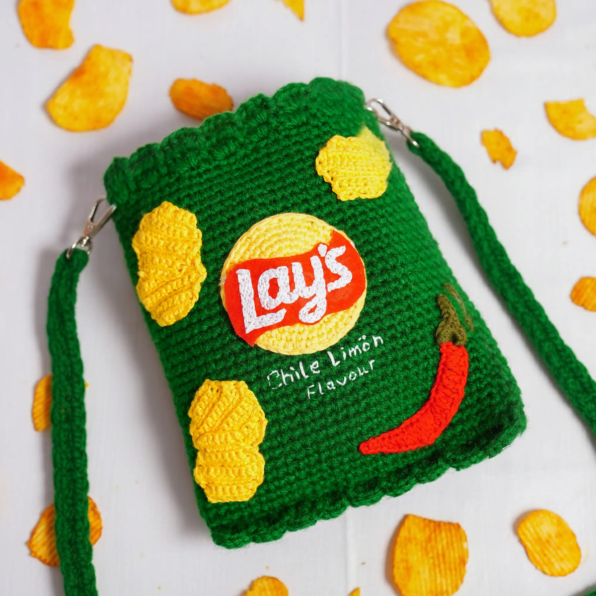 Dark Green Lays Crochet Sling Bag