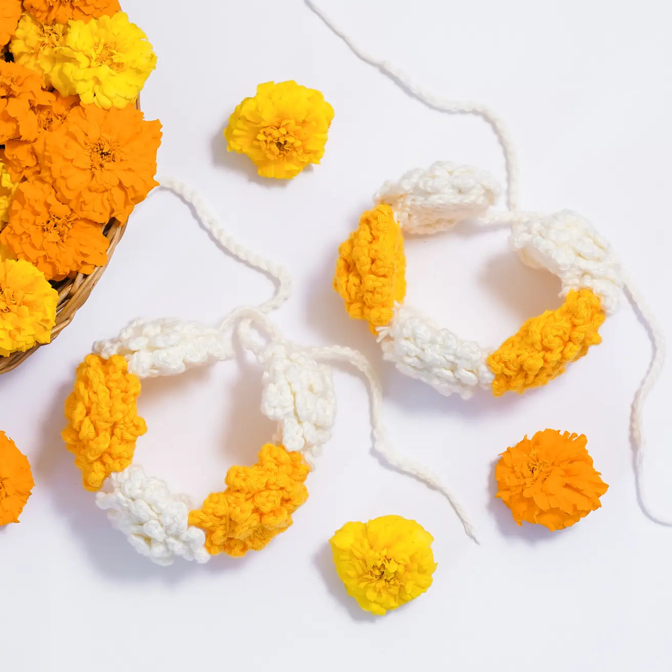 Marigold Jasmine Crochet Kaleeras