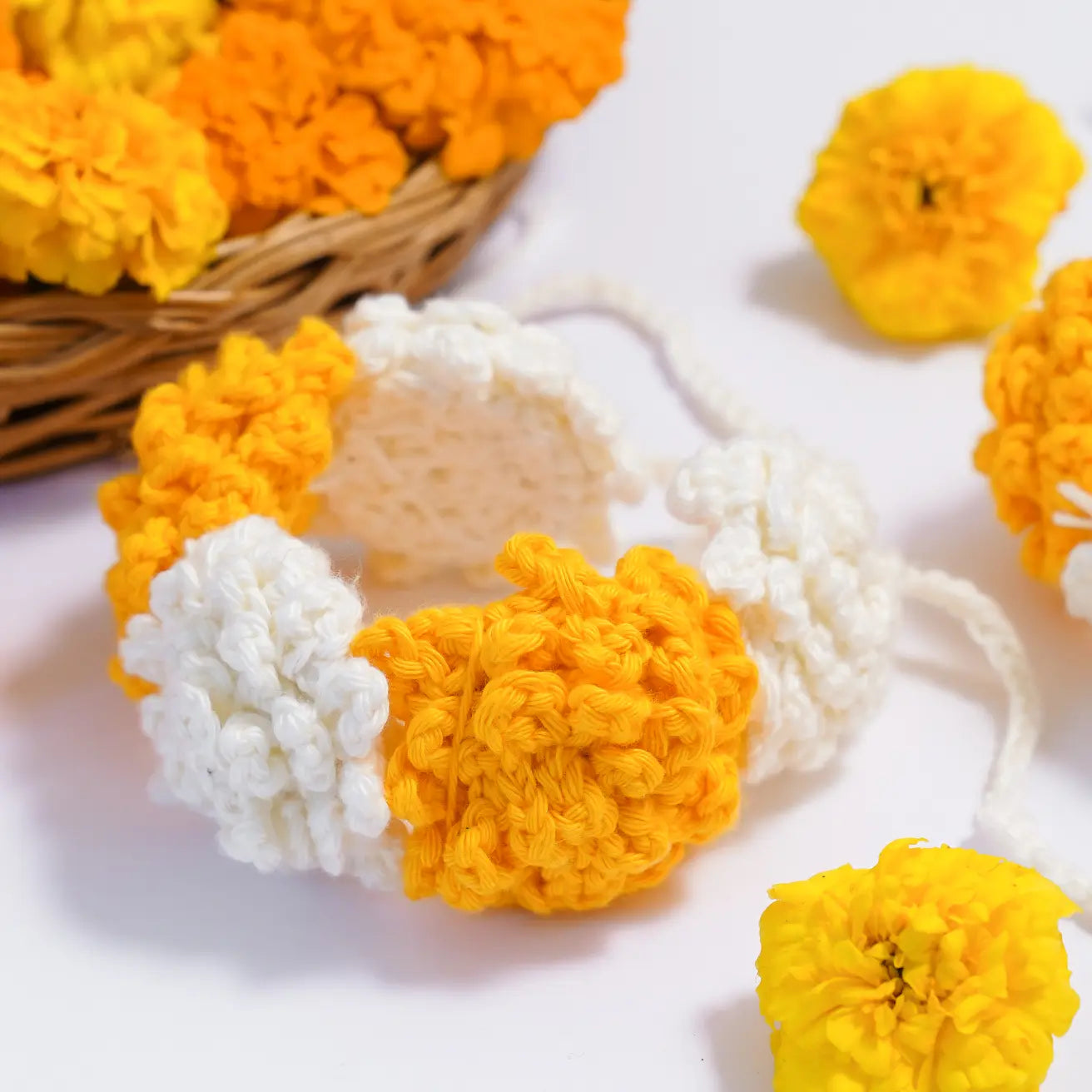 Marigold Jasmine Crochet Kaleeras