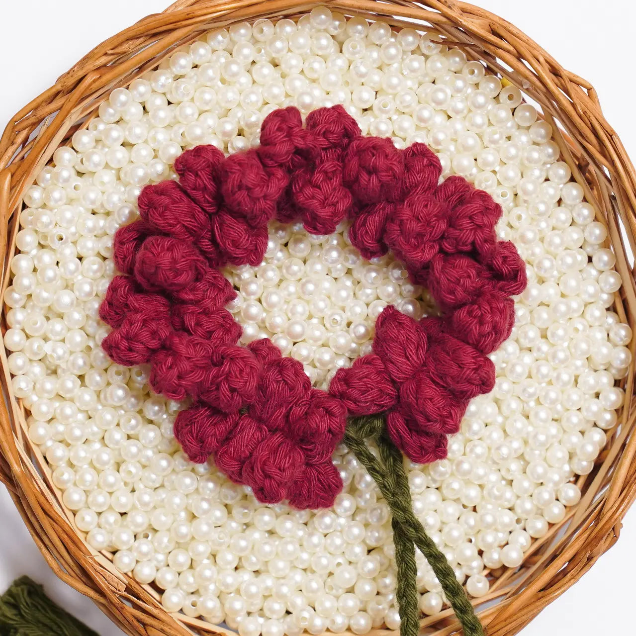 Maroon Jasmine Crochet Gajra