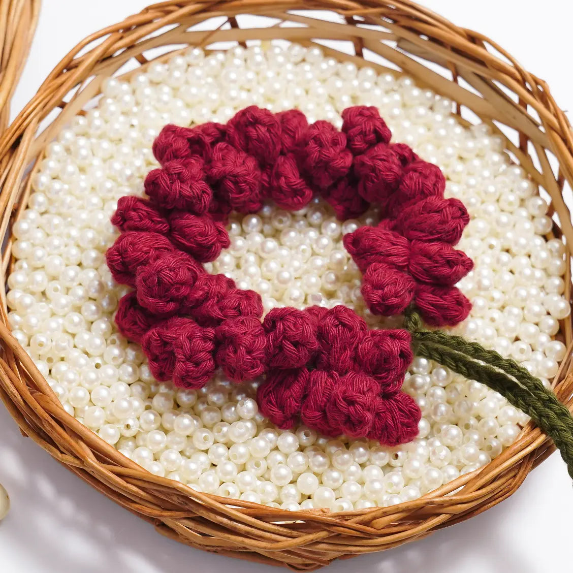 Maroon Jasmine Crochet Gajra