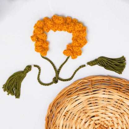 mustard crochet gajra
