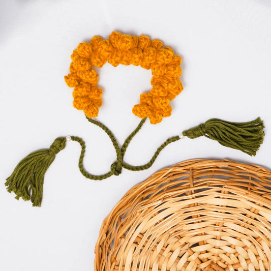 mustard crochet gajra