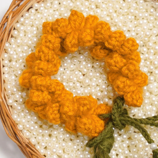 Mustard Jasmine Crochet Gajra