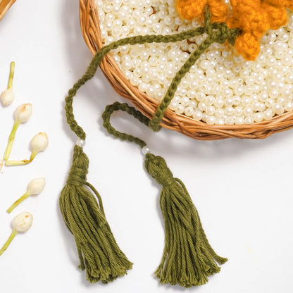Mustard Jasmine Crochet Gajra