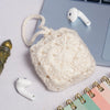 Off White Crochet Granny Square Airpods Case