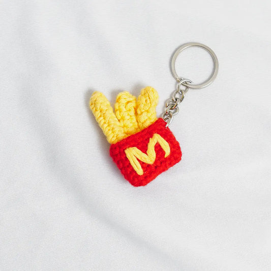 crochet fries keychain