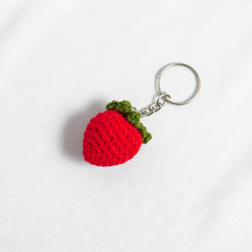 Strawberry Crochet Bag Charm