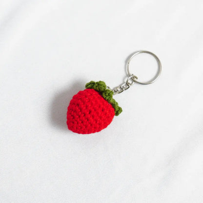 Strawberry Crochet Bag Charm