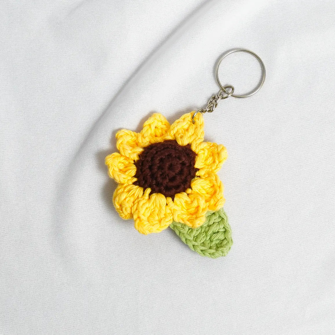 Sunflower Crochet Bag Charm