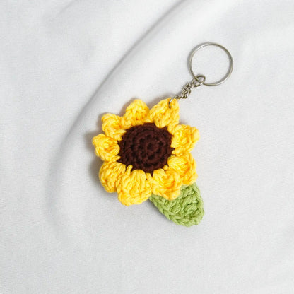 Sunflower Crochet Bag Charm