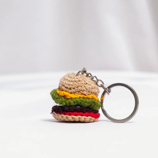 Burger Crochet Bag Charm