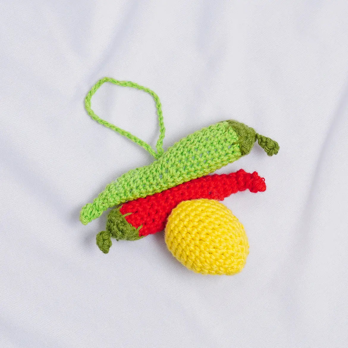 Nimbu Mirchi Crochet Bag Charm