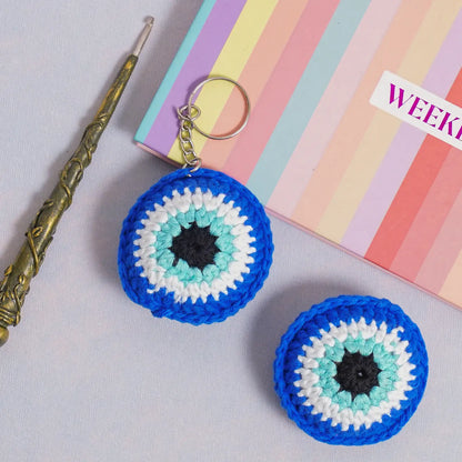 Evil Eye Crochet Bag Charm