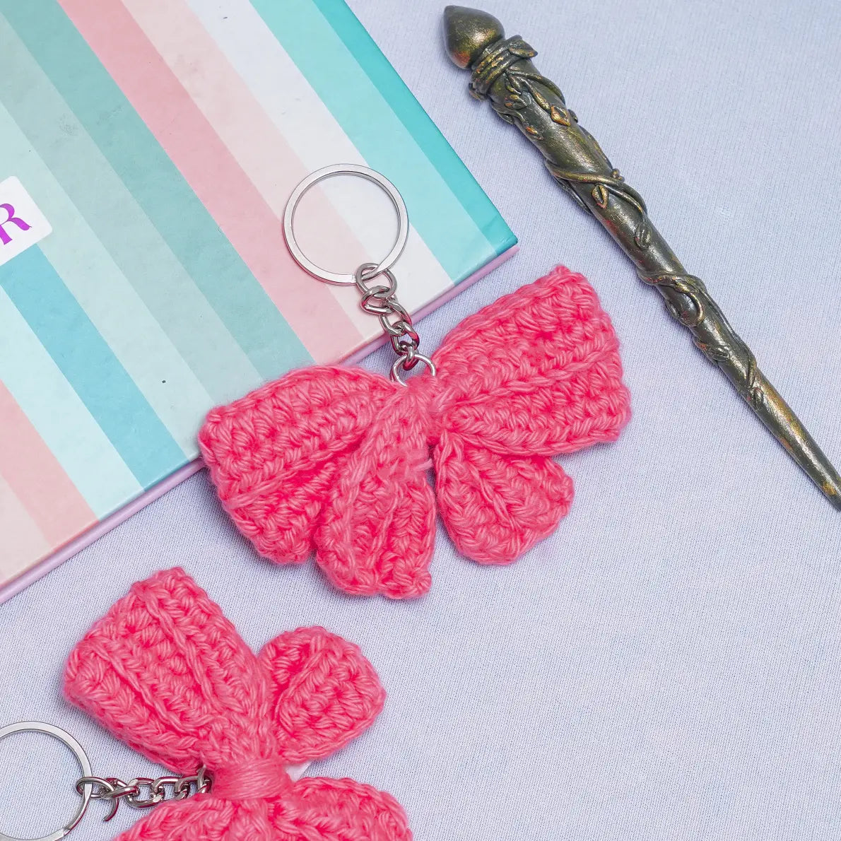 Bow Crochet Bag Charm