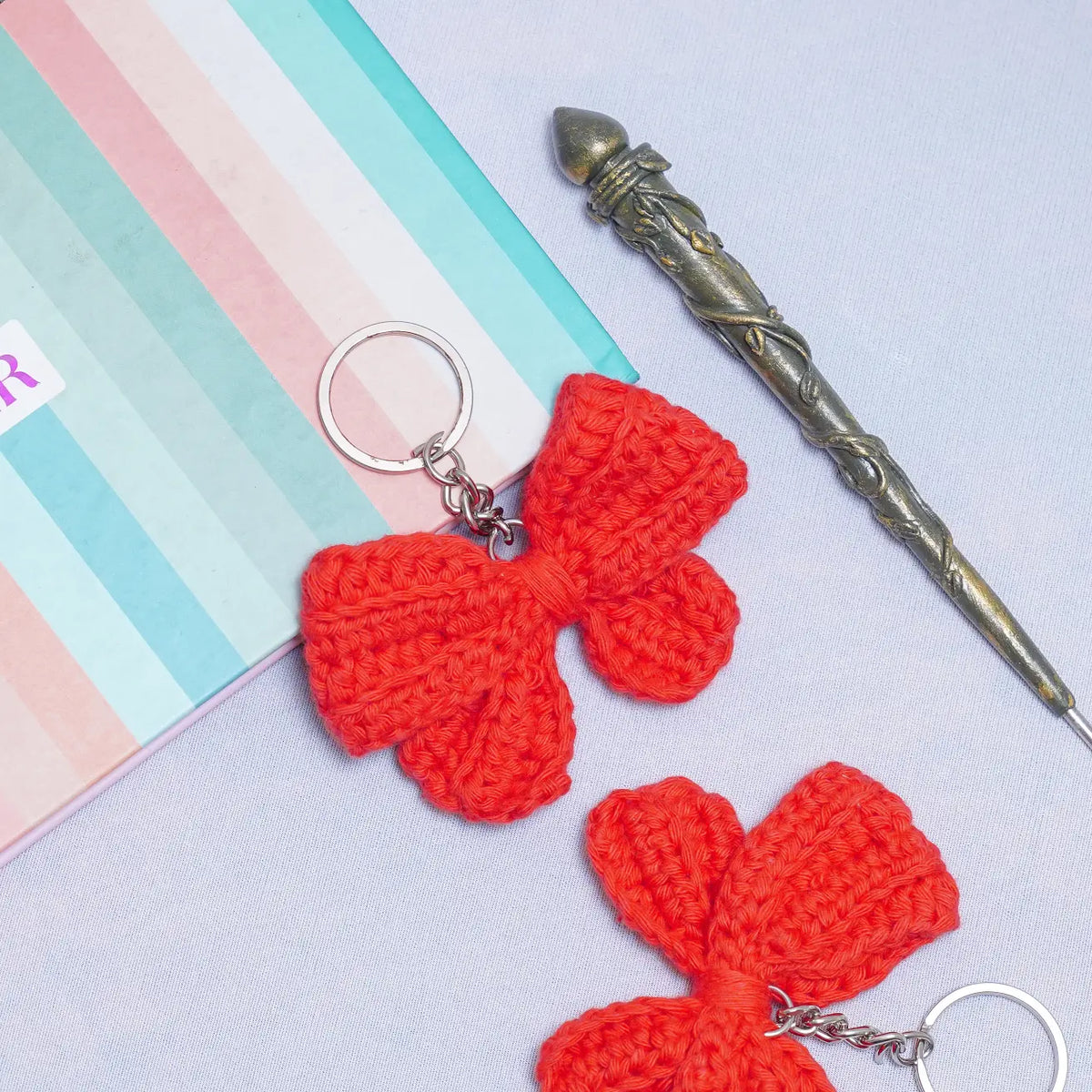 Bow Crochet Bag Charm