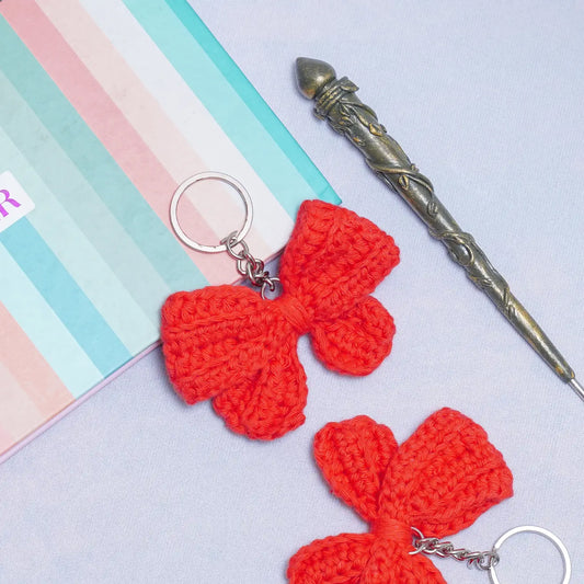 Bow Crochet Bag Charm