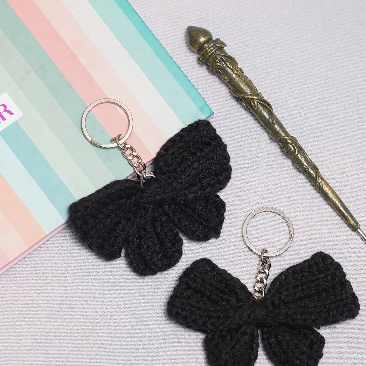 Bow Crochet Bag Charm