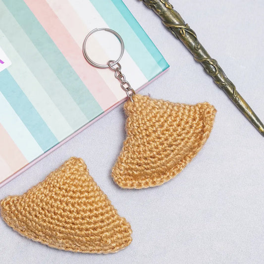 crochet samosa bag charm
