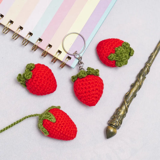 Strawberry Crochet Bag Charm