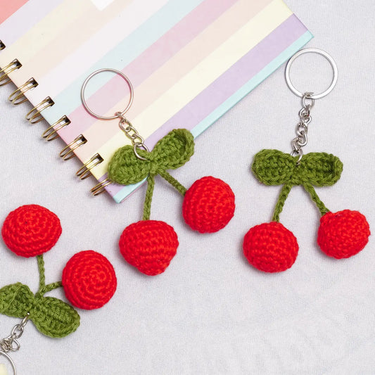 Cherries Crochet Bag Charm