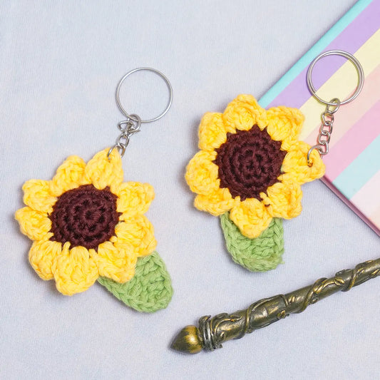 Sunflower Crochet Bag Charm