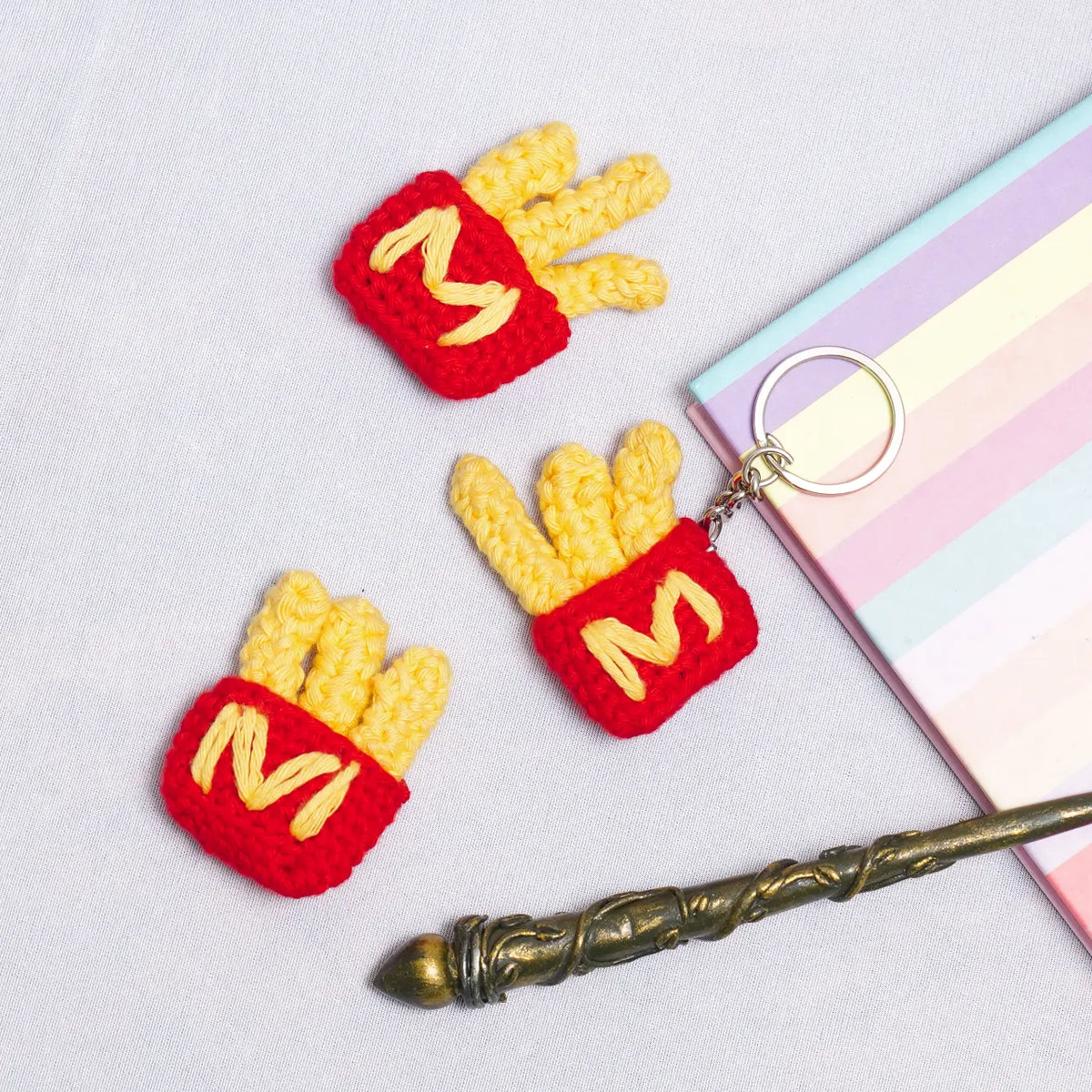 Fries Crochet Bag Charm