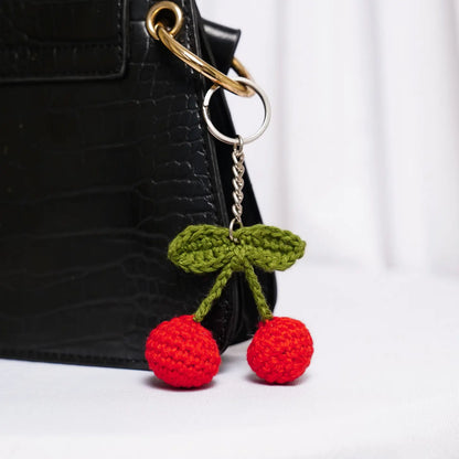 crochet cherries bag charm