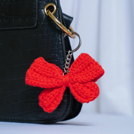 crochet bow keychain