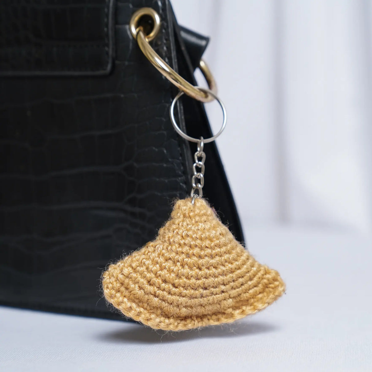 Samosa Crochet Bag Charm