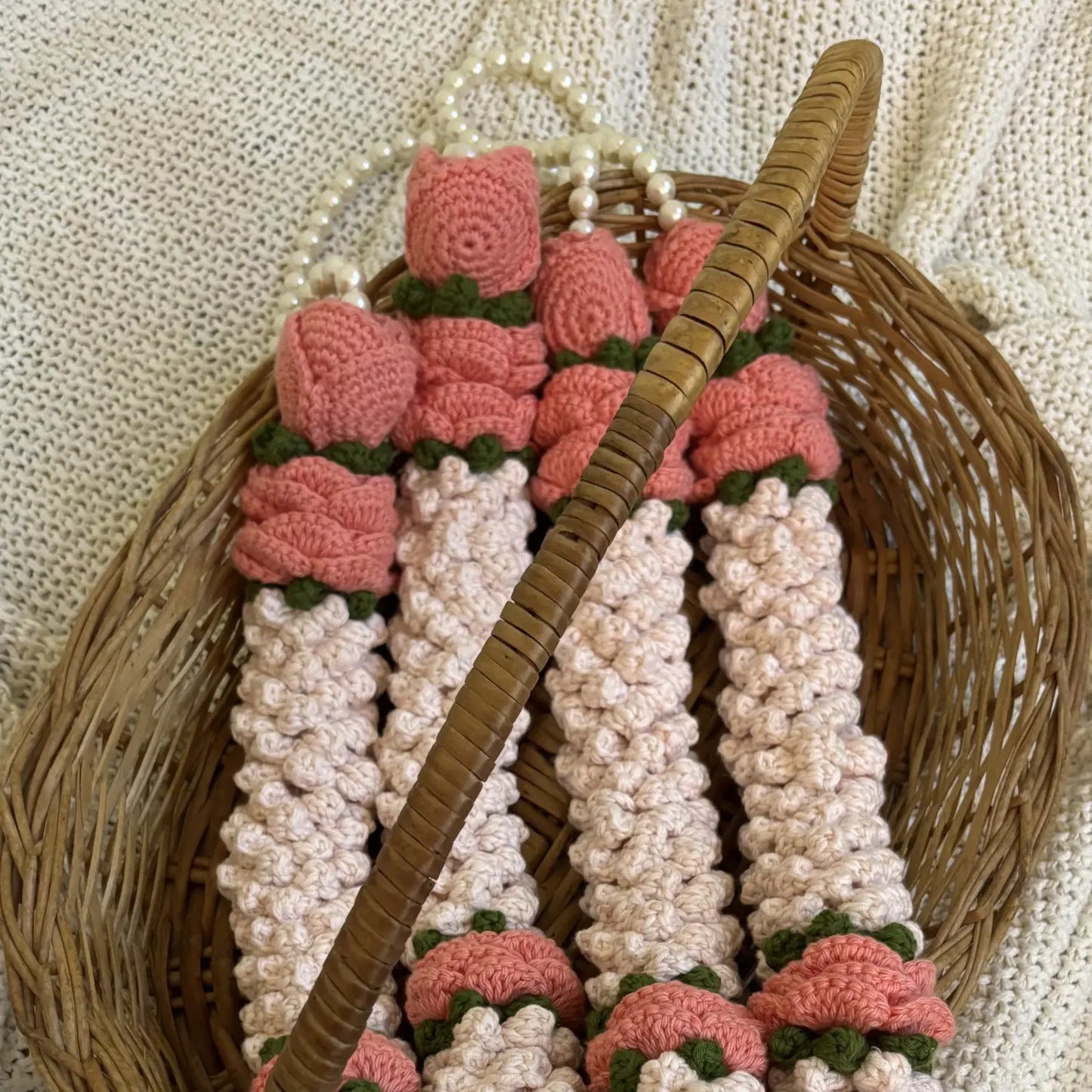 Peach Crochet Jaimalas
